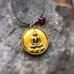 Buddha Talisman Pendant on pyrite